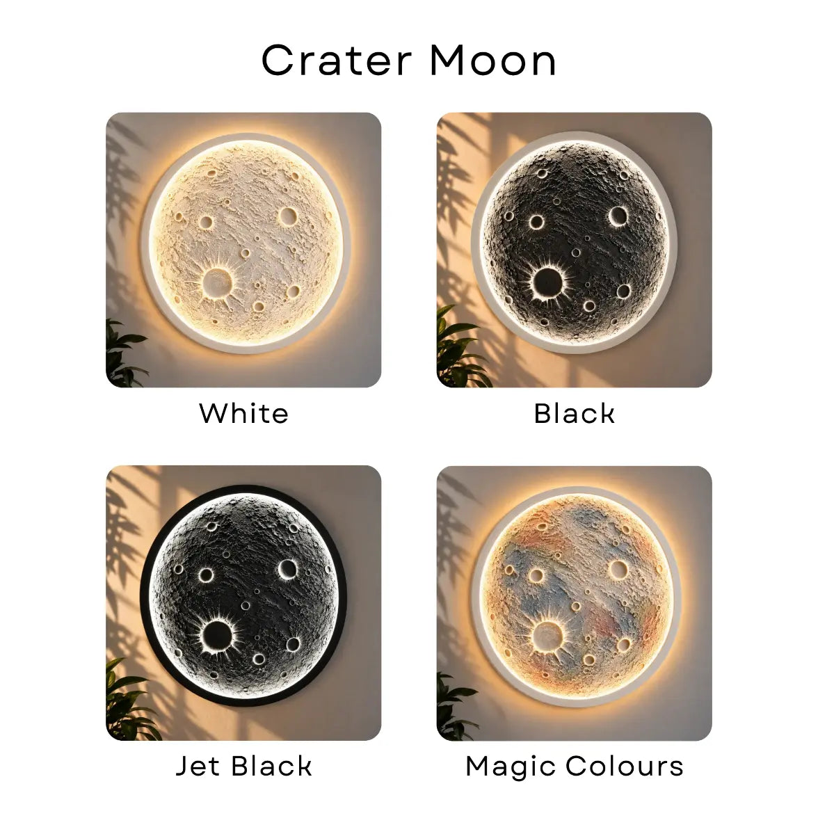 Realistic 3D Moon Wall Light | 3D Lunar Crater LED Lamp for Home Decor