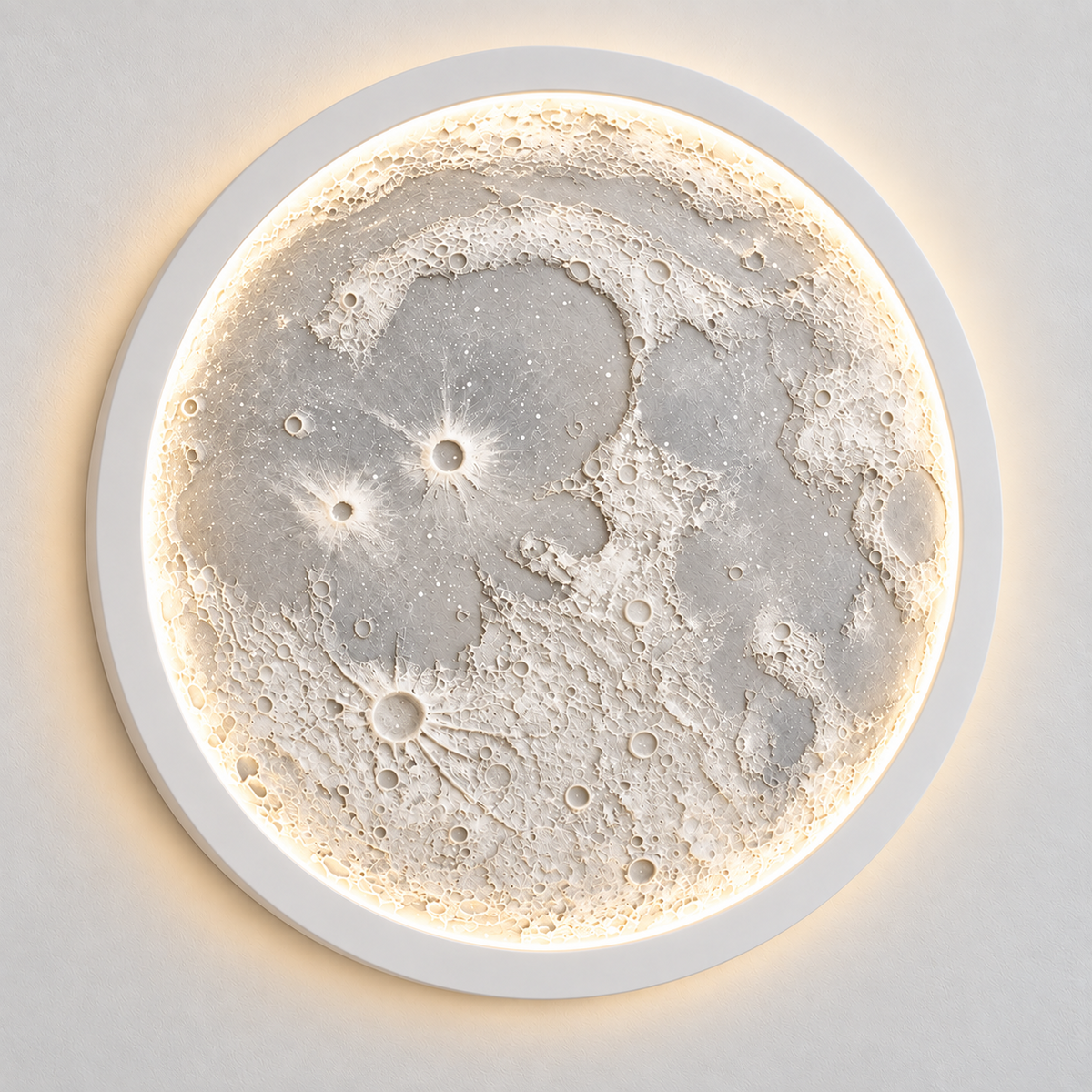 Realistic 3D Moon Wall Light | 3D Lunar Crater LED Lamp for Home Decor