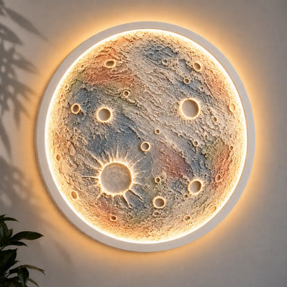 Realistic 3D Moon Wall Light | 3D Lunar Crater LED Lamp for Home Decor