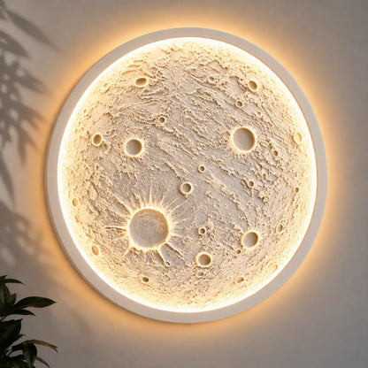 Realistic 3D Moon Wall Light | 3D Lunar Crater LED Lamp for Home Decor