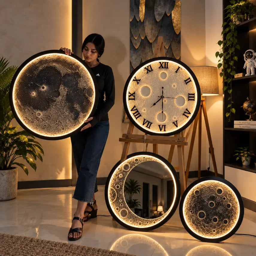 Realistic 3D Moon Wall Light | 3D Lunar Crater LED Lamp for Home Decor
