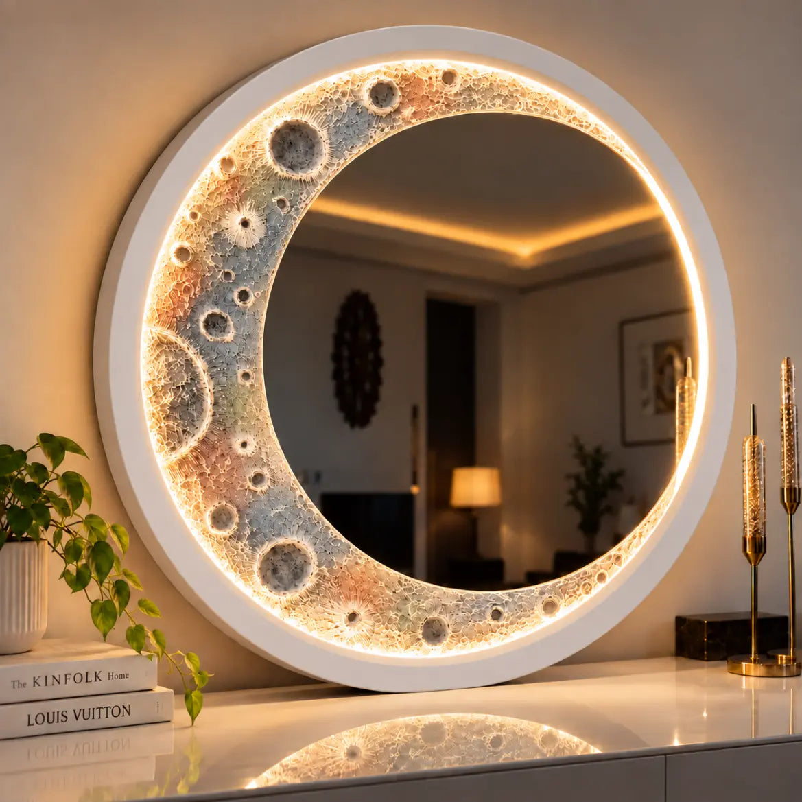 Realistic 3D Moon Wall Light | 3D Lunar Crater LED Lamp for Home Decor