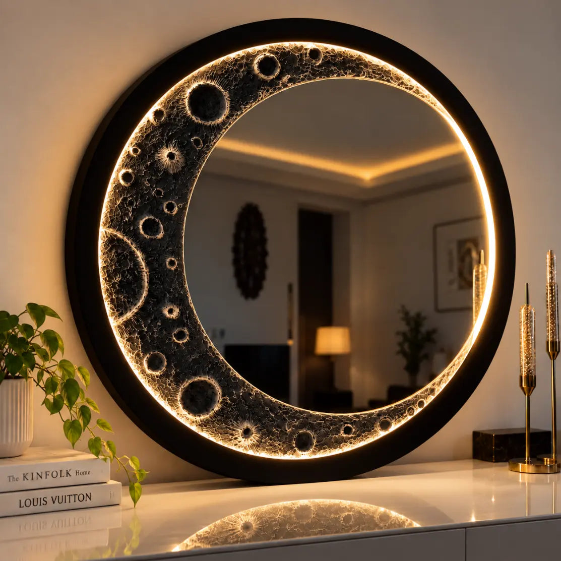 Realistic 3D Moon Wall Light | 3D Lunar Crater LED Lamp for Home Decor