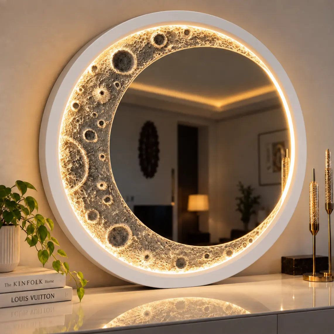 Realistic 3D Moon Wall Light | 3D Lunar Crater LED Lamp for Home Decor